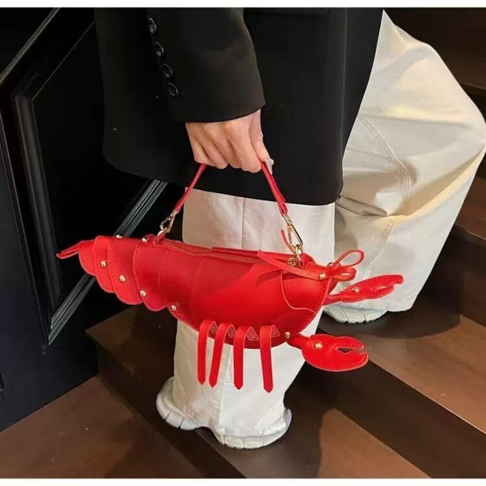 1953 Cute 3D Lobster Shoulder Bag Crossbody Bag, Novelty Purse, Unique - Picture 2 of 7